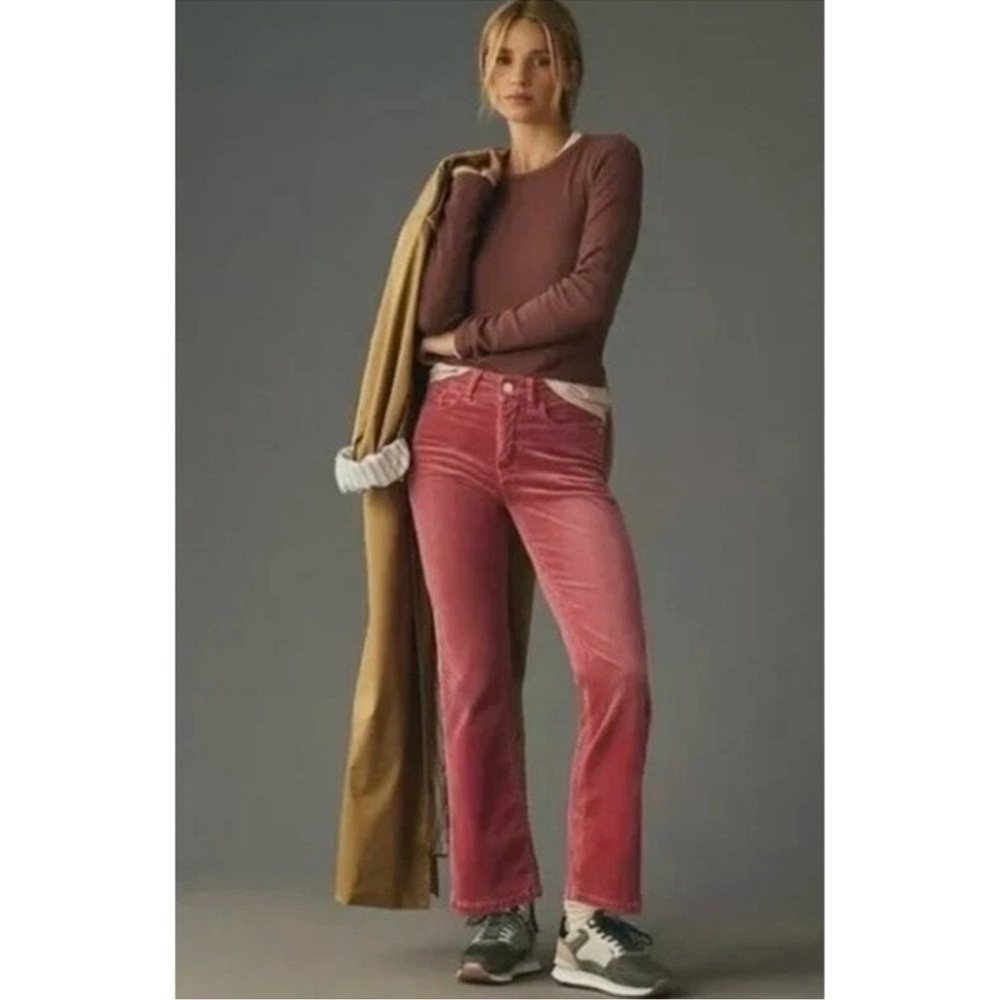 Pilcro Pink Ankle Corduroy Cropped Pants